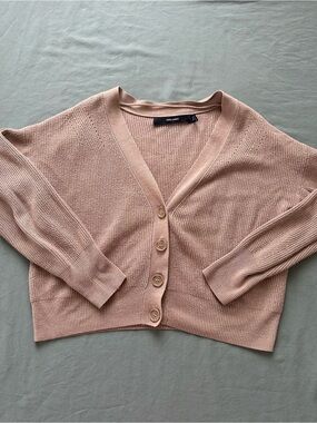 Vero Moda Cropped Button-Up V-Neck Cardigan